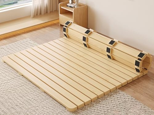 lattenrost Holzlattenrost Für Einzel/ Doppel/ Zwillings / Kingsize/ Queensize Betten, Strapazierfähige Ersatzlatten Für Bunkie Boards, Horizontale Rollbettmatratze, Faltbar(WxL 135x200cm(53x78.7))