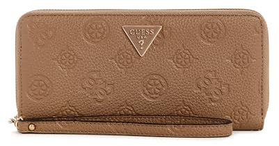 GUESS Damen Cresidia Large Zip Around Wallet Große Reißverschluss, Geldbörse, Clutch, Dark Taupe