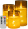 Anstore 3 Stück LED Kerzen, Flammenlose Kerzen mit Fernbedienung und Timer, Dunkelbraun-Lichterkettenkerzen, LED Kerzen Batteriebetrieben Flackernd für Outdoor Hochzeit, Weihnachten, Party
