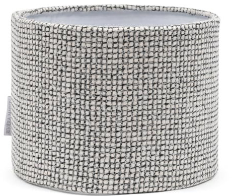 Riviera Maison Lampenschirm Schwarz/Weiß, Lampenschirme für Tischlampen, Dekorative Lampe mit gemischtem Stoff - Baker Form eines Zylinders - Seide, Eisen - (ØxH) 20x15