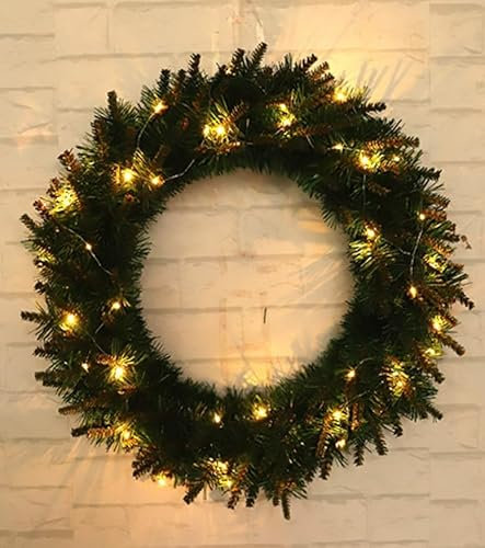 FYDZ Festive Heart Grapevine Wreath, Artificial Christmas Ornament, Large Wreath for Front Door & Wall Decor(50cm)