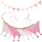 RISF Wimpelkette Kinderzimmer Rosa, 2.6m Wimpelkette Stoff, Wimpelkette Musselin mit Quasten, Wiederverwendbar Girlande Kinderzimmer Deko für Geburtstage, Zuhause, Camping