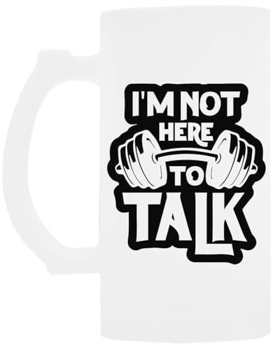 Udaytee Accro Au Gym Je Ne Suis Pas Ici Pour Parler D'haltères Tasse À Bière En Verre À Poignée