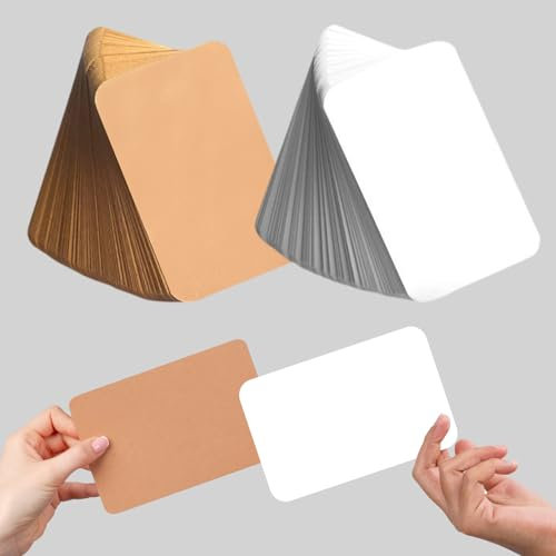XIAQICA 150 Pcs Blätter Kraftpapier Karten A6 Hart Druckbar Postkarten Blanko Karten DIY 10x15cm Karten Zum Selbstgestalten für Grußkarten Einladungen Karteikarten Papier Karten (Braun/weiß)