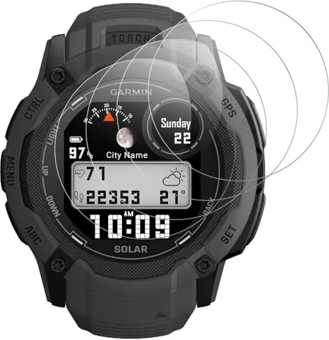 Beukei Verre Trempé pour Garmin Instinct 2X/ 2X Solar,4 Pièces Verre Trampe [3D Incurvé Couverture Complète][Haute Sensibilité] [Sans Bulless] écran de Protection