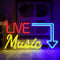 UExnkj-Y Live Music Neon Sign Music Neon Light with Dimmable Switch USB Powered Letters Neon Sign Lighting Sign for Bar Music Stadium Nightclub Party