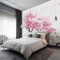 Pink Tree Wallpaper for Walls - Blossom Floral Wall Paper, Tree Home Decor, Non-woven Waterproof Print Wallpapers for Bedroom Living Room, Feature Walls Mural 150x105 cm - BXA83