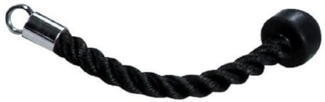 Single Grip Triceps Hammer Rope – Nylon Braided with Chrome Plated Ring & Solid Rubber Ends – Heavy Duty Pulldown Attachment for Triceps, Biceps, Shoulders, Back – Home Gym & Multi-Use