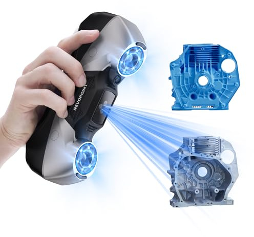 Revopoint MetroY 3D-Scanner für 3D-Drucker, bis zu 0,01 mm Präzision | 30+15+1 industrieller Blaulaser-Handscanner, Streaming-Bildschirmfreigabe, für industrielle 3D-Modellierung und Messung