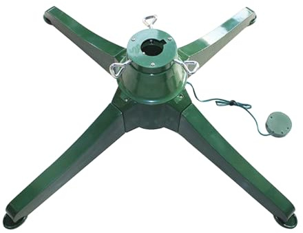 Moderno Christmas Tree Stand - Base elettrica ricaricabile per alberi di Natale artificiali | 80 x 80 cm Supporto verde per alberi fino a 3 m di altezza e diametro del tronco 3,2 cm | stabile