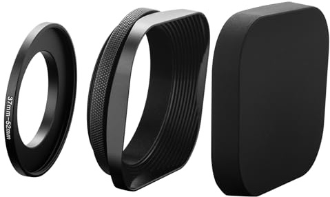 BCMCZCDC Paraluce rettangolare in metallo con anello adattatore da 37 mm, per obiettivi microfotocamera Canon, Sony, Fuji, Leica