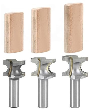 FindBuyTool Fräser Set, 3-teilig Kantenfräser 12mm Schaft für Festool Domino XL DF700, Wolframkarbid Bündigfräser Set für Holzbearbeitung und DIY-Projekte, Fräser-Bits D10, D12, D14