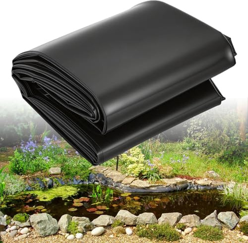 Duisrech Bâche pour bassin - 3 x 4 m - Noir - 0,5 mm - PEHD - Haute résistance à la traction - Pour bassins à poissons, étangs de natation et projets de jardin
