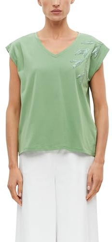 s.Oliver Damen 2178371 T-Shirt mit Pailletten (1er Pack)