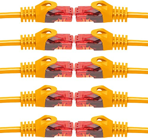 BIGtec LAN Kabel 2m Netzwerkkabel Patchkabel orange RJ45 >> 10 Stück << | Gigabit Ethernet Kabel Netzwerk Switch Gaming PC kompatibel PS5 CAT7 CAT6