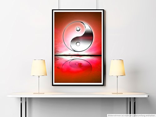 Sinus Art Kunst Leinwandbild - Digitale Grafik – Yin und Yang- Fotodruck in gestochen scharfer Qualität