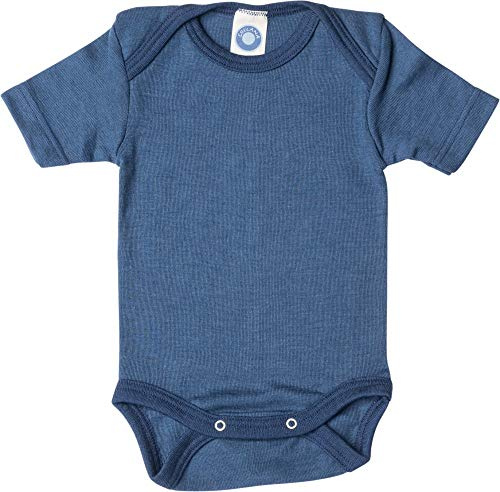 Cosilana, Baby Body Kurzarm, 70% Wolle, 30% Seide (Marine, 62-68)
