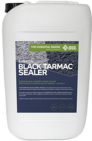 StoneCare4u - Essential tarmac Sealer – Professional Grade Black Restorer. Long Lasting Protection for Surfaces. Restores Original Colouring. Easy to Apply by Roller (25 Litre)