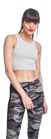 Urban Classics Damen Ladies Rib Cropped Top Top,, per pack Grau (grey 00111), Small (Herstellergröße: S)