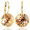 NOBEL SCHMUCK Ohrringe Gold Light Peach mit Markenkristallen 925 Sterling - schlicht modern