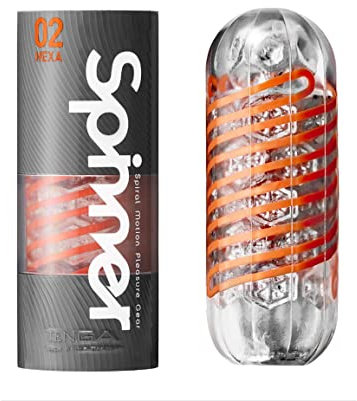 Tenga Spinner 02 Tetra Masturbator - Reusable mens sex toy with internal coil mechanism and ridges - One size in white