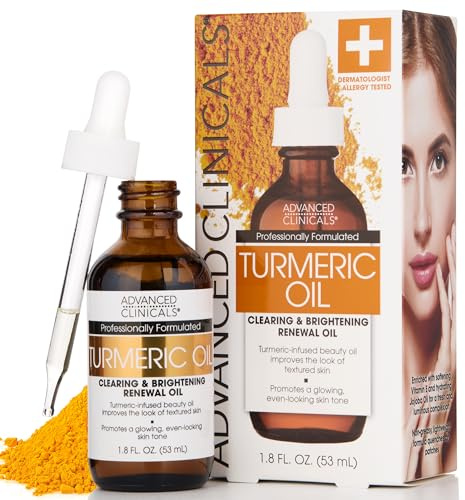 Uxiyi Turmeric Oil for face. Antioxidant formula with Rose Extract and Jojoba oil for dry skin, redness, and skin blemishes. (1.8oz)