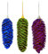 Set of Three Pine Cone Christmas Tree Decorations Purple Blue and Green Pine Cone Baubles