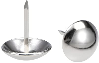 sourcing map 20Stk Polsterung Nägel Zwecken Clavos Edelstahl Runder Daumen Stecknadeln 19mm Kopf Dmr Für Möbel Sofa Kopfteile