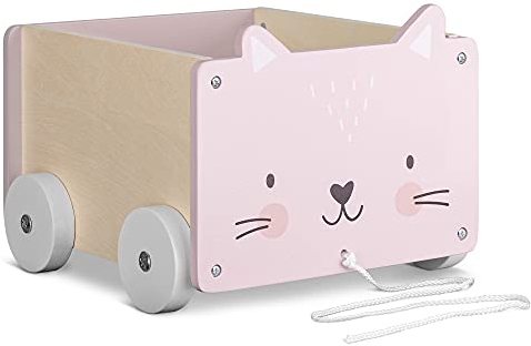 Navaris Spielzeugkiste Kiste Aufbewahrung für Spielzeug - Aufbewahrungsbox für Kinderzimmer - 26,4x20x25,8cm Spielkiste für Kinder - mit Rädern