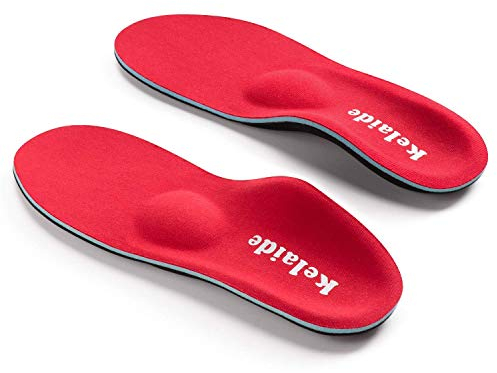 Kelaide Orthopädische Einlegesohlen Damen Herren Fußgewölbestütze Einlegesohle für Plantarfasziitis, Plattfüße, Fußschmerz, Komfort Schuhe Einlagen - Rot(40-41)