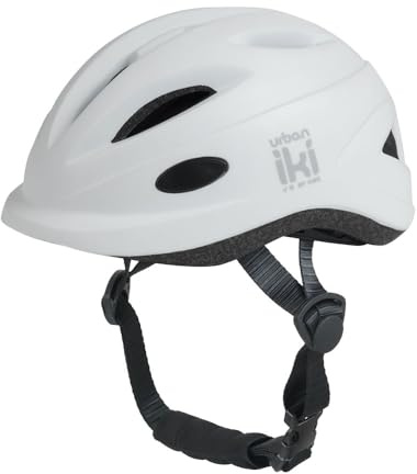 Urban Iki Kinderhelm S 44-48cm Shinju Weiß Fahrradhelm für Kinder S verstellbare Größe Helm für Fahrrad Kind