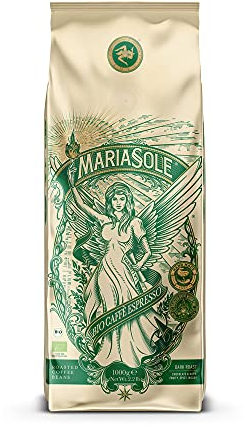 MariaSole Caffè Espresso Bio Kaffeebohnen 1kg - Traditionelle Röstung in Sizilien über Holzfeuer In Handarbeit - Premium Bio Espresso Bohnen für Vollautomat und Siebträger