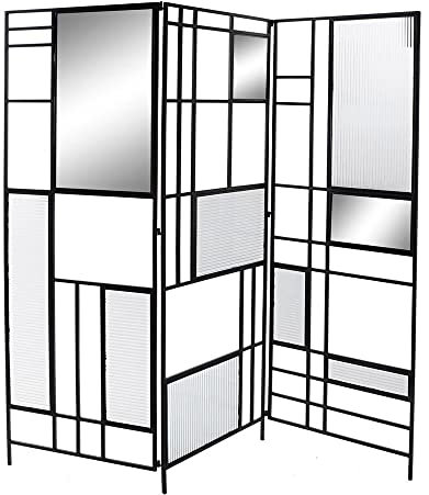 Paravent DKD Home Decor Métal Verre Miroir (180 x 1.5 x 170 cm)