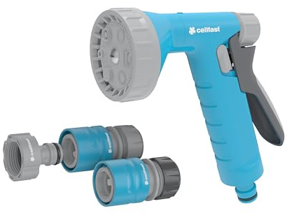 CELLFAST Pistolet d'Arrosage Set Arroseur De Jardin Pour Pelouse Fleurs Plantes Raccord Rapide Connexion Rain cellPRO 1/2 - 5/8