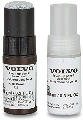Volvo 722 Maple Brown Lackstift Set - 9ml Basislack, 9ml Klarlack - Lackreparatur Set Ausbesserungslack braun 31442290
