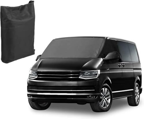 Auto Windschutzscheiben Abdeckung für T6, 600D Oxford Blackout Sonnenschutz Frontscheibe Thermomatten, Frontscheibe Wrap Cover Wasserdicht Wetterfest Anti-UV/Frost/Ice/Staub für VW Wohnmobil
