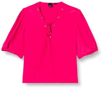 Pinko Benigno Blusa Crepe De Chine Camiseta, WWE_Fucsia Cozy, 36 para Mujer