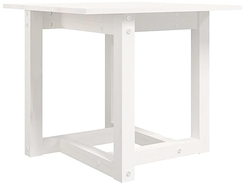 vidaXL Couchtisch Beistelltisch Wohnzimmertisch Sofatisch Teetisch Kaffeetisch Tisch Wohnzimmer Holztisch Weiß 50x50x45cm Massivholz Kiefer