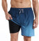 iCKER Badehose Herren Kompression Liner 2 in 1 Badeshorts Board Shorts Schnelltrocknend Strand Beach Shorts,Schwarz blau,XL