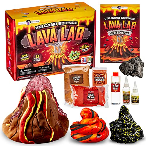 Original Stationery Kit de Slime Scientifique Lava, Faite Une Expérience Scientifique et Fabriquer Un Slime Volcanique avec ce Kit Slime Complet pour Les Enfants - la Chimie du Slime