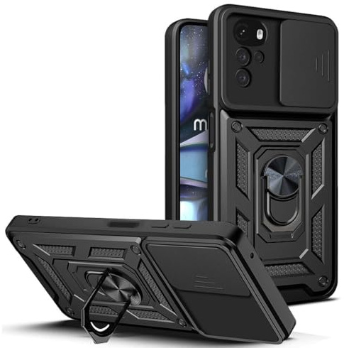 betterfon Handyhülle für Motorola Moto G22 / E32 / E32s | Stoßfest & Kratzfest | Mit Kameraschutz, Anti-Fingerabdruck & robustem Panzerschutz-Design | Schwarz