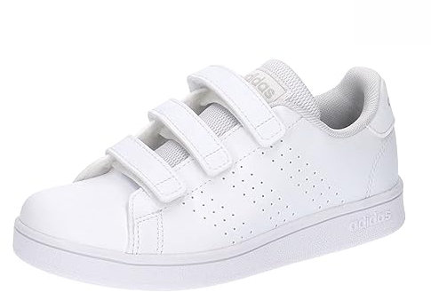 adidas Advantage Court Lifestyle Hook-and-Loop Shoes Chaussures de Tennis, Cloud White/Cloud White/Grey One, 35 EU