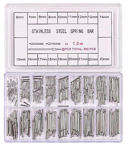 360PCS NUZAMAS Watch Split Pin 6-23mm Watch Band Link Cotter Pin Assortment Stainless Steel Watch Bracelet Pin for Watch Band Repair Kit 1.0mm Dia