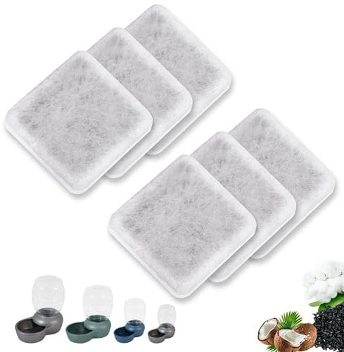 TOGGATH Pet Water Fountain Charcoal Replacement Filters Compatible with Petmate Replendish Mason Gravity Waterers, Automatic Cat Dog Water Bowl Dispenser Filters Replacement(6 Pack)