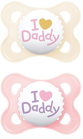 MAM Original Schnuller im 2er-Set, zahnfreundlicher Baby Schnuller aus nachhaltigen & bio-erneuerbaren Materialien, Sauger aus MAM SkinSoft Silikon, mit Schnullerbox, 0-6 Monate, rosa/hellbeige