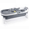 HelloBath® Faltbare Badewanne für Erwachsene - XL, 148 x 63 x 52 cm – mit Kissen, Tauchleuchte, Seifenkorb & Massagerollen – Zusammenklappbares Eisbad & Badefass für Sommer & Winter (Cool Grey)
