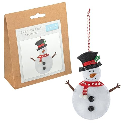 Trimits Christmas Felt Decoration Kits, 11 x 13cm, Snowman