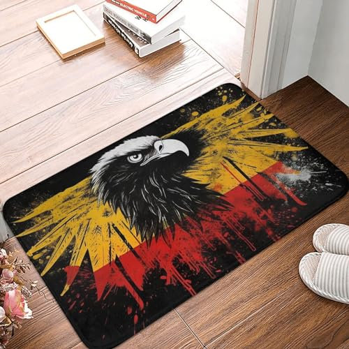 Fußmatte mit Deutschland-Flagge, Adler, rutschfest, langlebig, für den Innen- und Außenbereich, 61 x 40,6 cm
