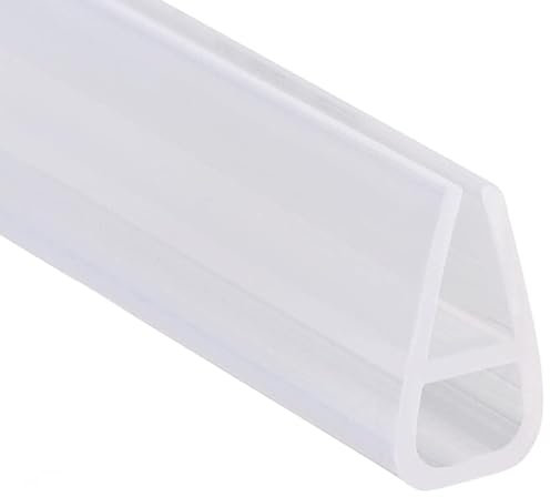 BBTISG U Shape Shower Screen Door Glass Seal Strip, 2 Metres Bath Shower Screen Seal Strip Soft Rubber Shower Door Seal Strip Suitable for 8mm Thick Glass, Sealing Gap Range: 0-10mm
