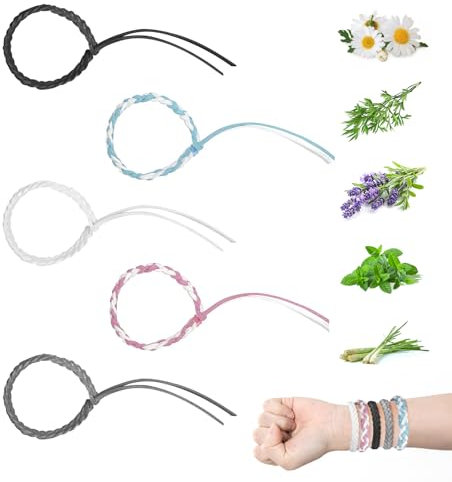 Mosquito Repellent Bracelet - 5PCS Adjustable Leather Deet-Free Wristband Anti Mosquito Bands for Adults & Kids, Natural Plant Essential Oil